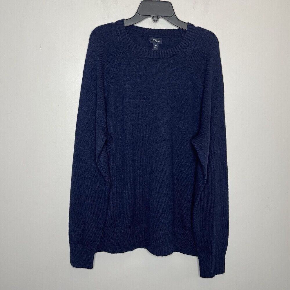 J.CREW Sweater Men Medium Navy Blue Pullover NEW Supersoft Lambswool Blend AA027